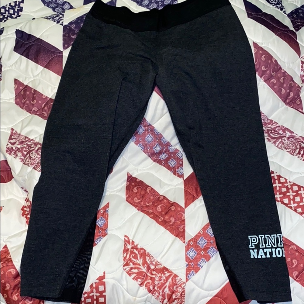 Charcoal grey Victoria’s secret pink leggings